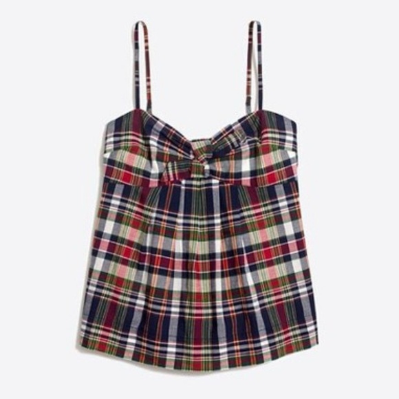 J. Crew Tops - J. Crew plaid bow top size 6